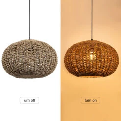 Handwoven Rattan Pendant Lights Wicker Lamp Shade -Demolights Sales Store DL10298HandwovenRattanPendantLightsWickerLampShade 4