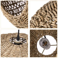 Handwoven Rattan Pendant Lights Wicker Lamp Shade -Demolights Sales Store DL10298HandwovenRattanPendantLightsWickerLampShade 5
