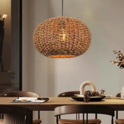 Handwoven Rattan Pendant Lights Wicker Lamp Shade