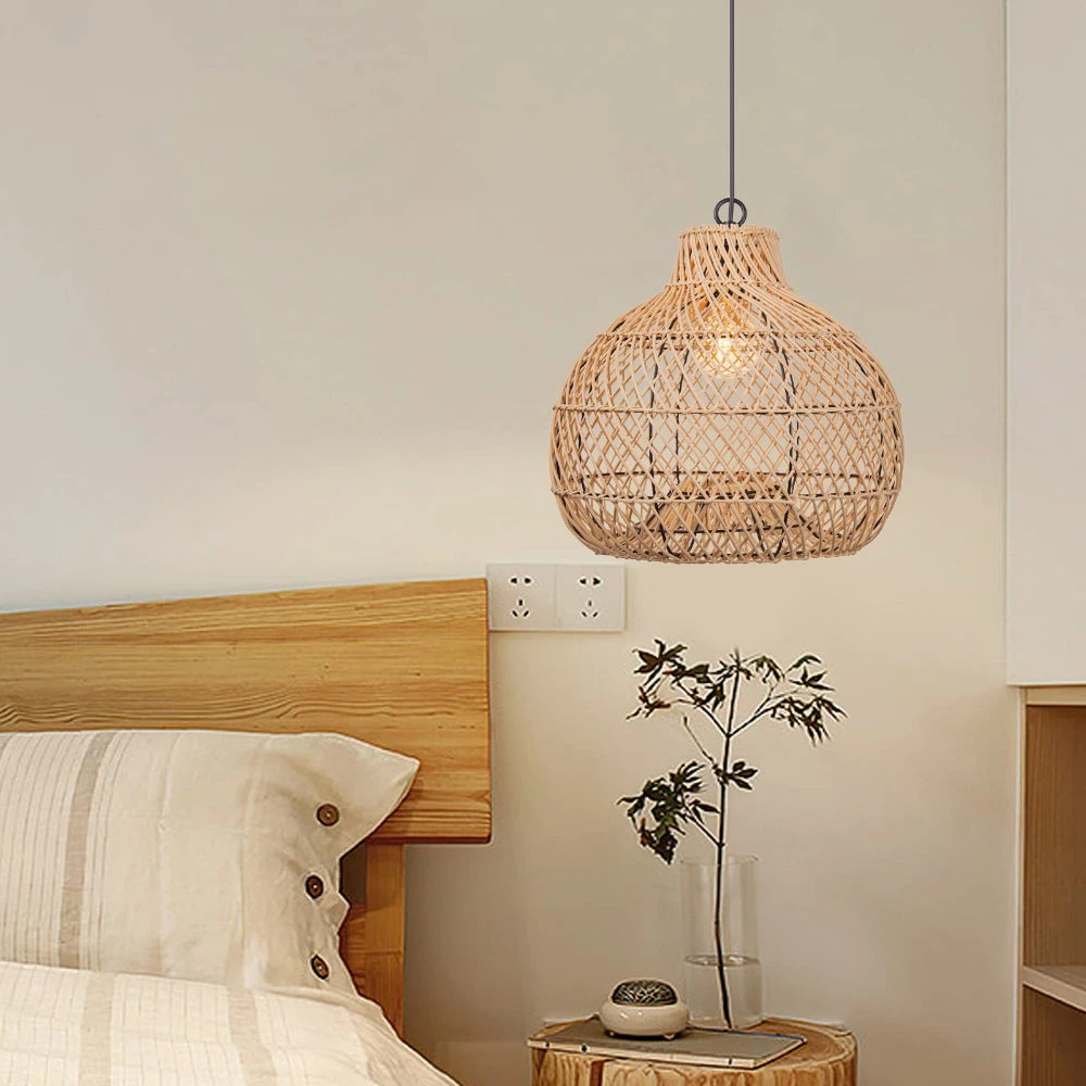 Wicker Farmhouse Kitchen Lighting Pendant Lamp Shade 3 Wicker Farmhouse Kitchen Lighting Pendant Lamp Shade - Image 3