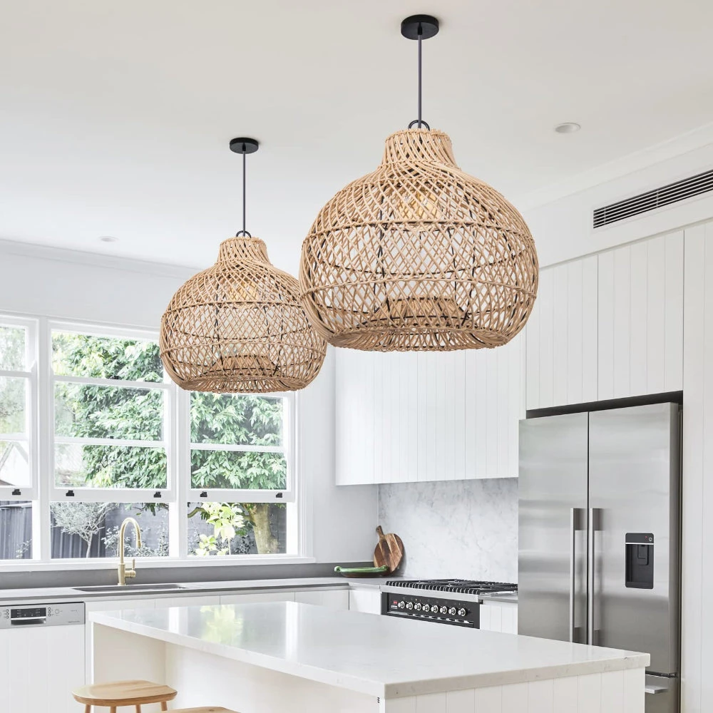Wicker Farmhouse Kitchen Lighting Pendant Lamp Shade 1 Wicker Farmhouse Kitchen Lighting Pendant Lamp Shade