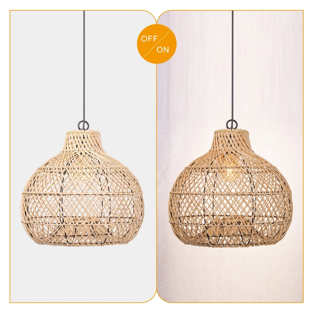 Wicker Farmhouse Kitchen Lighting Pendant Lamp Shade 5 Wicker Farmhouse Kitchen Lighting Pendant Lamp Shade - Image 5