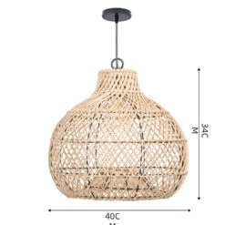 Wicker Farmhouse Kitchen Lighting Pendant Lamp Shade -Demolights Sales Store DL10299WickerFarmhouseKitchenLightingPendantLampShade 7