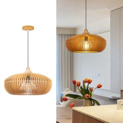 Rustic Farmhouse Wooden Pendant Light -Demolights Sales Store DL10301RusticFarmhouseWoodenPendantLight 11