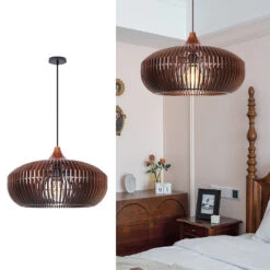 Rustic Farmhouse Wooden Pendant Light -Demolights Sales Store DL10301RusticFarmhouseWoodenPendantLight 12 1