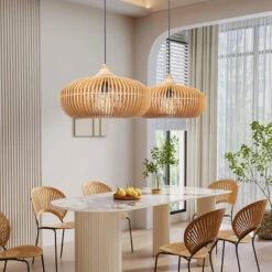 Rustic Farmhouse Wooden Pendant Light