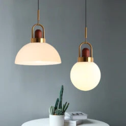 Modern Design Hanging Lamp White Glass Shade Pendant Light With Wooden Top 24 Modern Design Hanging Lamp White Glass Shade Pendant Light With Wooden Top -Demolights Sales Store DL10307ModernDesignHangingLampWhiteGlassShadePendantLightwithWoodenTop 11 1