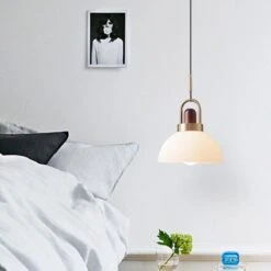 Modern Design Hanging Lamp White Glass Shade Pendant Light With Wooden Top 29 Modern Design Hanging Lamp White Glass Shade Pendant Light With Wooden Top -Demolights Sales Store DL10307ModernDesignHangingLampWhiteGlassShadePendantLightwithWoodenTop 8 1