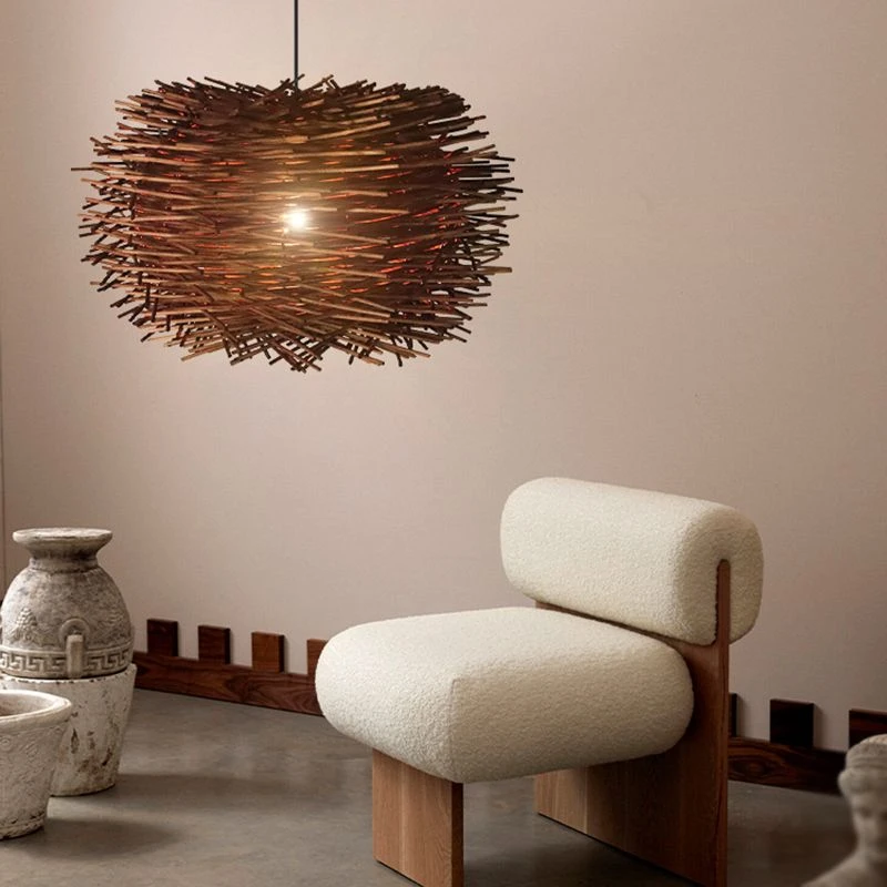 Wood Modern Geometric Shape Pendant Lights 4 Wood Modern Geometric Shape Pendant Lights - Image 4