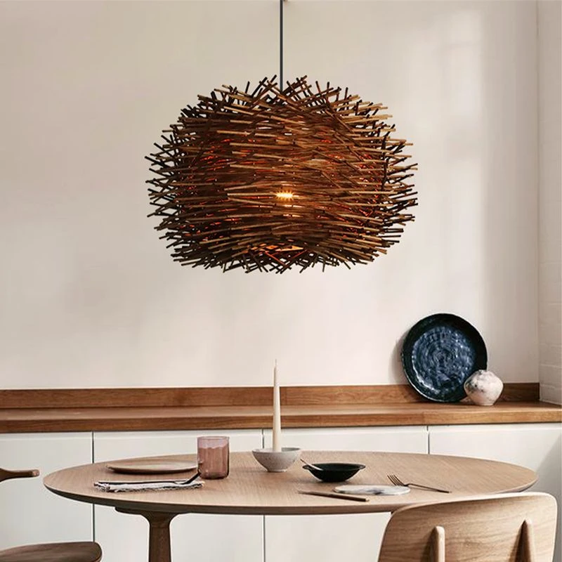 Wood Modern Geometric Shape Pendant Lights 2 Wood Modern Geometric Shape Pendant Lights - Image 2