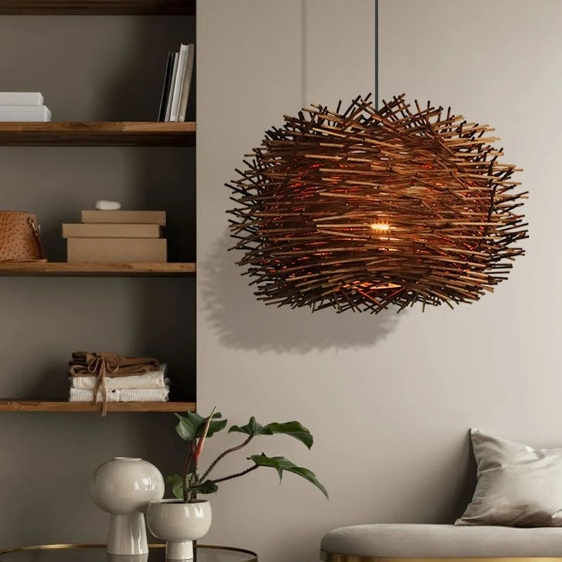Wood Modern Geometric Shape Pendant Lights 6 Wood Modern Geometric Shape Pendant Lights - Image 6