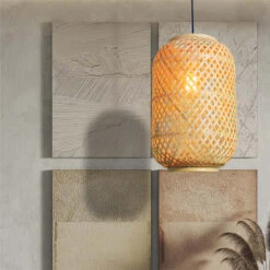 Lantern Pendant Light Bamboo Lampshades For Dining Room