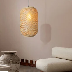 Lantern Pendant Light Bamboo Lampshades For Dining Room -Demolights Sales Store DL10325 6 1