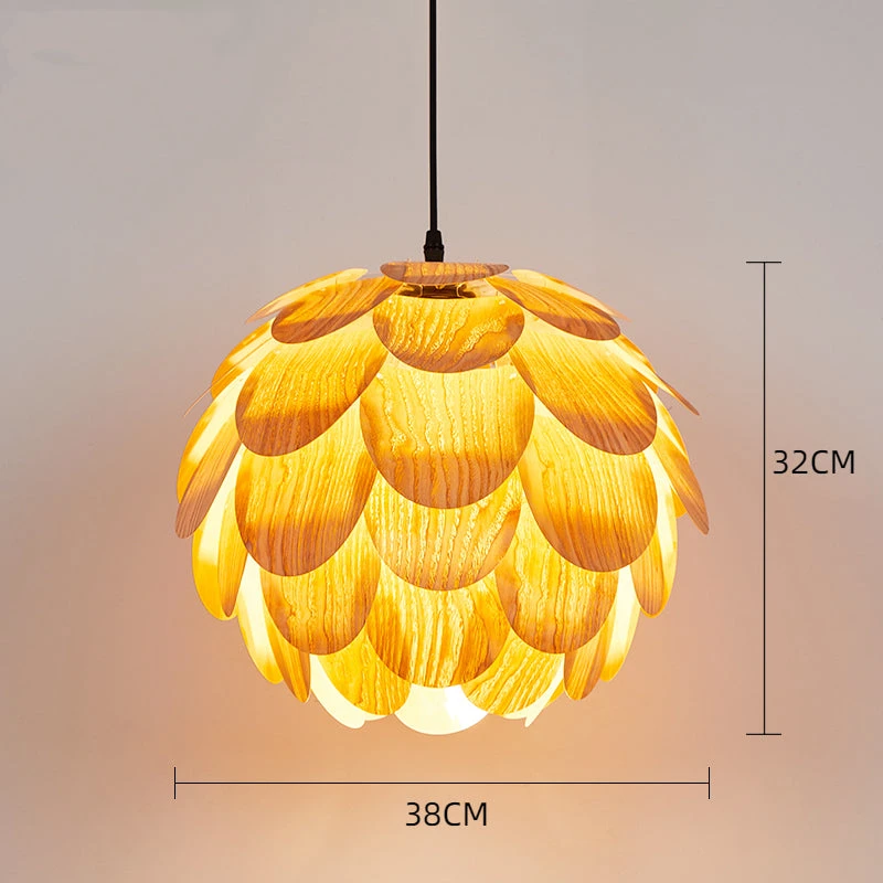 Nordic Wooden Single Globe Pendant Lights With Scale Accents 12 Nordic Wooden Single Globe Pendant Lights With Scale Accents - Image 12