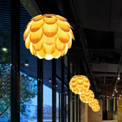 Nordic Wooden Single Globe Pendant Lights With Scale Accents 16 Nordic Wooden Single Globe Pendant Lights With Scale Accents -Demolights Sales Store DL10328 2