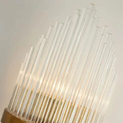 Striaged 2-Light Gold Glass Wall Sconce Metal Vanity Wall Light 29 Striaged 2-Light Gold Glass Wall Sconce Metal Vanity Wall Light -Demolights Sales Store DL10329 8