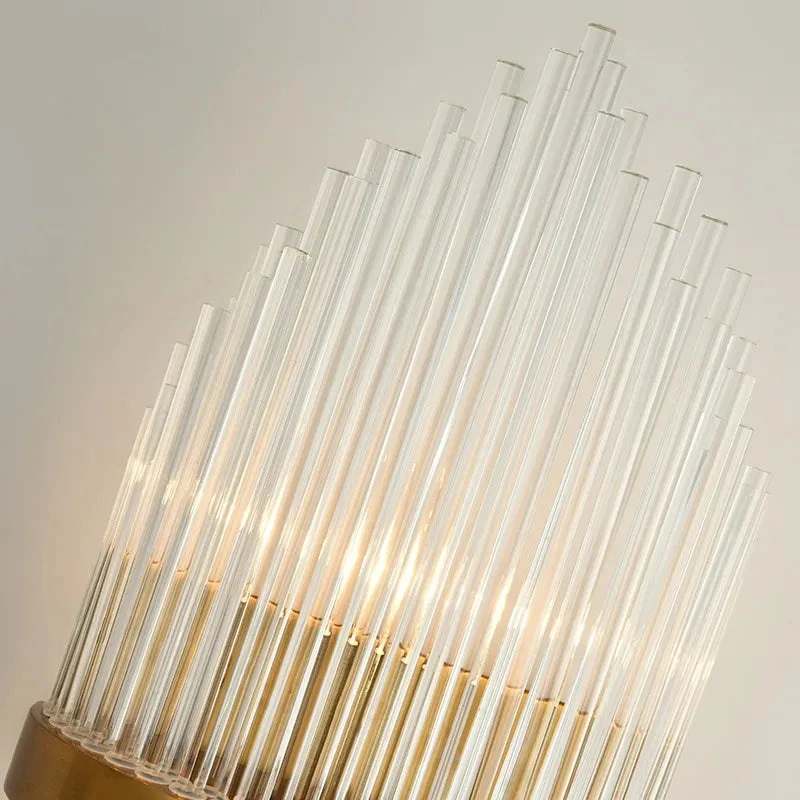 Striaged 2-Light Gold Glass Wall Sconce Metal Vanity Wall Light 13 Striaged 2-Light Gold Glass Wall Sconce Metal Vanity Wall Light - Image 13