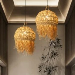 Unique Shade Bamboo Hanging Lighting Modern Style -Demolights Sales Store DL10332UniqueShadeHangingLightingModernStyle 14