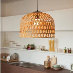 Cross Woven Bamboo Pendant Lighting