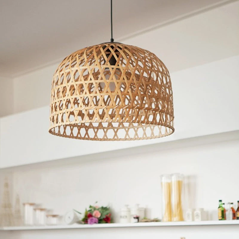 Cross Woven Bamboo Pendant Lighting 6 Cross Woven Bamboo Pendant Lighting - Image 6