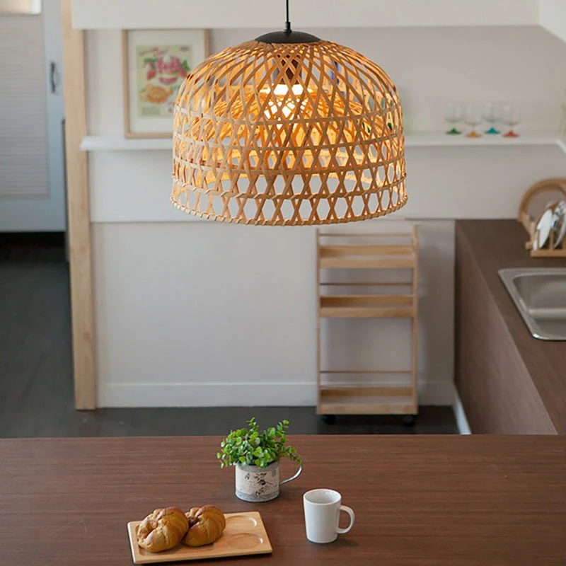 Cross Woven Bamboo Pendant Lighting 7 Cross Woven Bamboo Pendant Lighting - Image 7