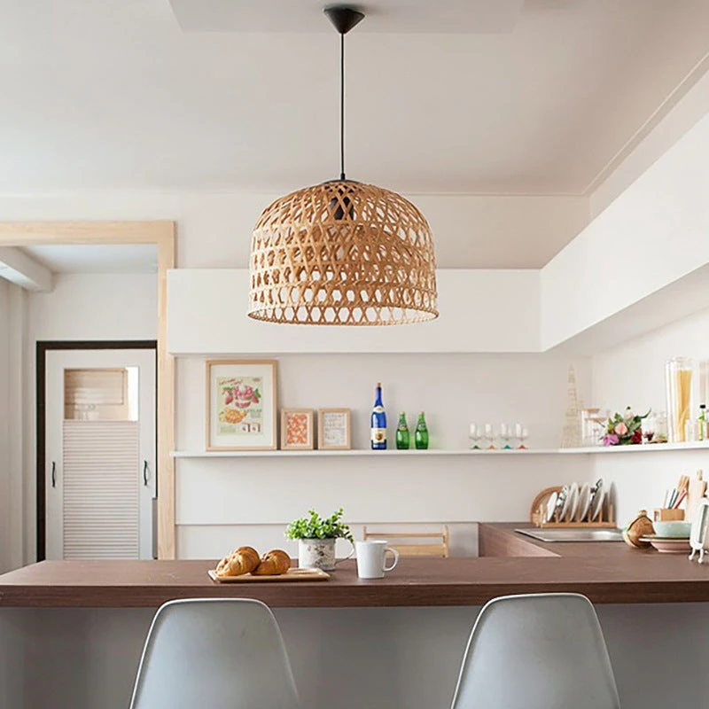 Cross Woven Bamboo Pendant Lighting 3 Cross Woven Bamboo Pendant Lighting - Image 3