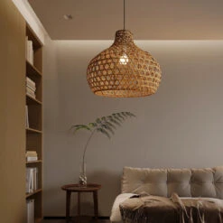 Retro Rattan Pendant Lights Woven Basket Shade -Demolights Sales Store DL10334RetroRattanPendantLightsWovenBasketShade 10 1