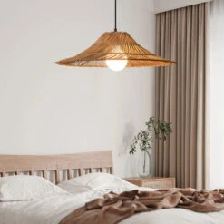 Coastal Rattan Pendant Lights Hat Shade Lamp -Demolights Sales Store DL10335CoastalRattanPendantLightsHatShadeLamp 4