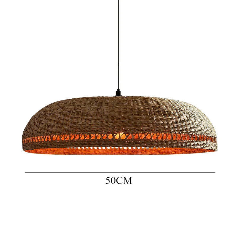 Handwoven Lamp Retro Rattan Pendant Lights 4 Handwoven Lamp Retro Rattan Pendant Lights - Image 4