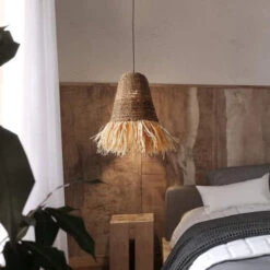 Seagrass Fringe Pendant Light Lamp -Demolights Sales Store DL10337SeagrassFringePendantLightLamp 1
