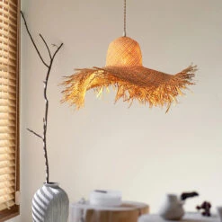 Coastal Style Handmade Straw Hanging Lamp