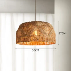 Natural Rattan Handwoven Pendant Lampshade -Demolights Sales Store DL10353 Size