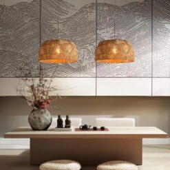 Natural Rattan Handwoven Pendant Lampshade -Demolights Sales Store DL10353 1