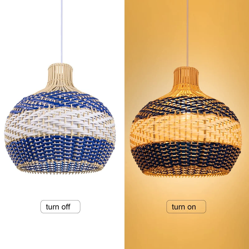 Rattan Pendant Light Hand Woven Coastal Decor 4 Rattan Pendant Light Hand Woven Coastal Decor - Image 4