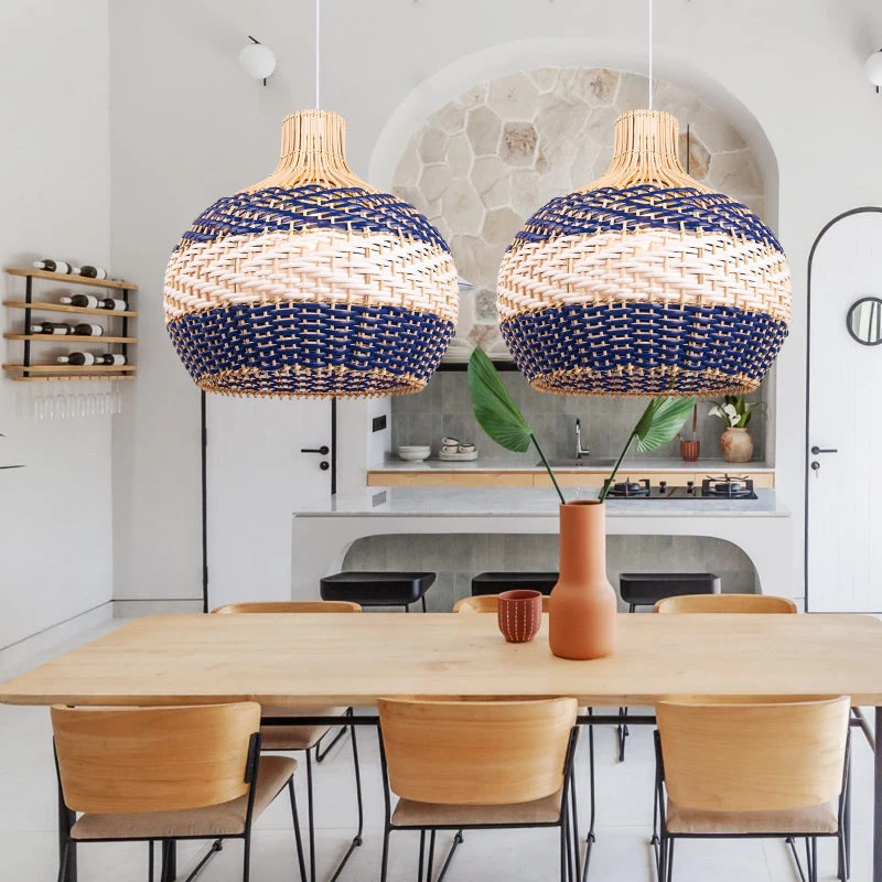 Rattan Pendant Light Hand Woven Coastal Decor 3 Rattan Pendant Light Hand Woven Coastal Decor - Image 3