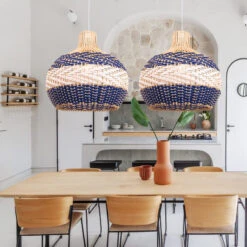 Rattan Pendant Light Hand Woven Coastal Decor -Demolights Sales Store DL10354RattanPendantLightHandWovenCoastalDecor 7