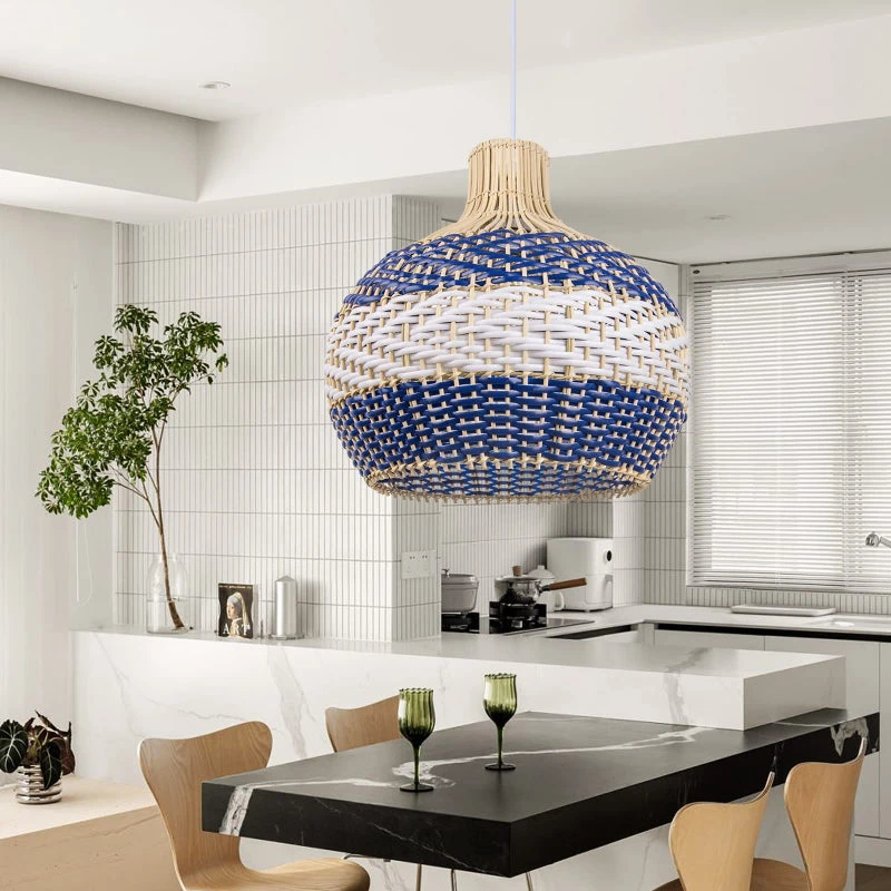 Rattan Pendant Light Hand Woven Coastal Decor 2 Rattan Pendant Light Hand Woven Coastal Decor - Image 2