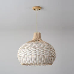 Rattan Woven Lamp Shade Large Pendant Light -Demolights Sales Store DL10355RattanWovenLampShadeLargePendantLight 4 1