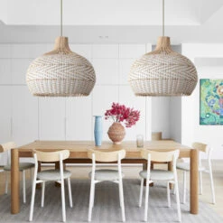 Rattan Woven Lamp Shade Large Pendant Light
