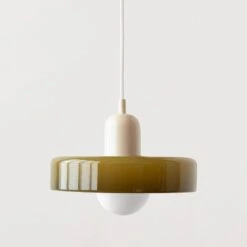 Modern Colorful Glass Shade Pendant Light -Demolights Sales Store DL10361 Beige green 1