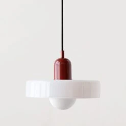 Modern Colorful Glass Shade Pendant Light -Demolights Sales Store DL10361 red white 1