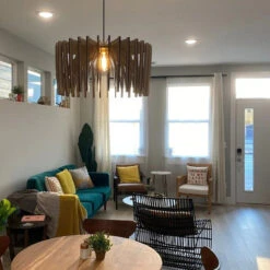 Mid Century Modern Wood Pendant Light Handmade Lamp -Demolights Sales Store DL2004 4 1