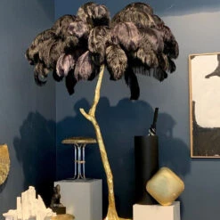 Luxury Ostrich Feather Brass Floor Lamp -Demolights Sales Store DL2008 11