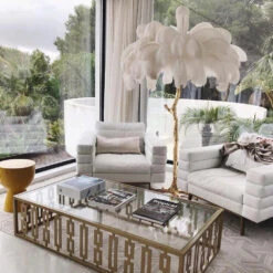 Luxury Ostrich Feather Brass Floor Lamp -Demolights Sales Store DL2008 20