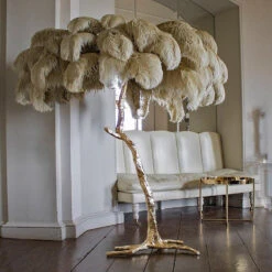 Luxury Ostrich Feather Brass Floor Lamp -Demolights Sales Store DL2008 21