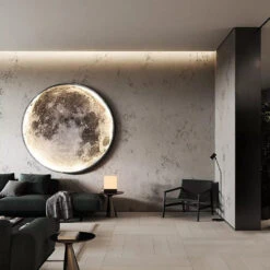Moon Wall Lamp Modern Light Trichromatic Light Adjustable Creative Corridor Mural Lamp