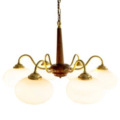 4/6 Lights LED Chandelier Light Modern Style Wood Glass Pendant Light For Living Room -Demolights Sales Store DL2025 3 1