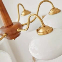 4/6 Lights LED Chandelier Light Modern Style Wood Glass Pendant Light For Living Room -Demolights Sales Store DL2025 9 1