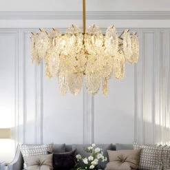 Luxury Led Crystal Chandeliers Lighting Living Room Hanging Lamp