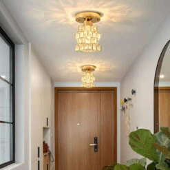 Modern Creative Crystal 1-Light Semi-Flush Mount Ceiling Light